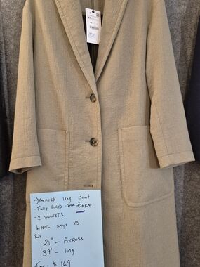 ZARA Long Green-Tan Trench Coat